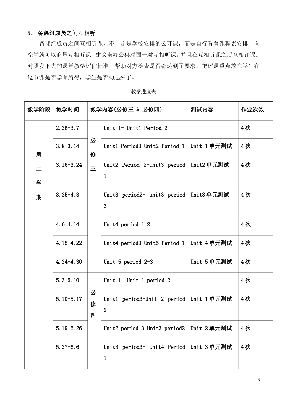 人教版高一英语下学期教学计划[共4页]_第3页