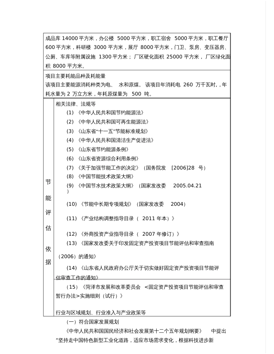 固定资产投资项目节能评估报告表范本_第3页