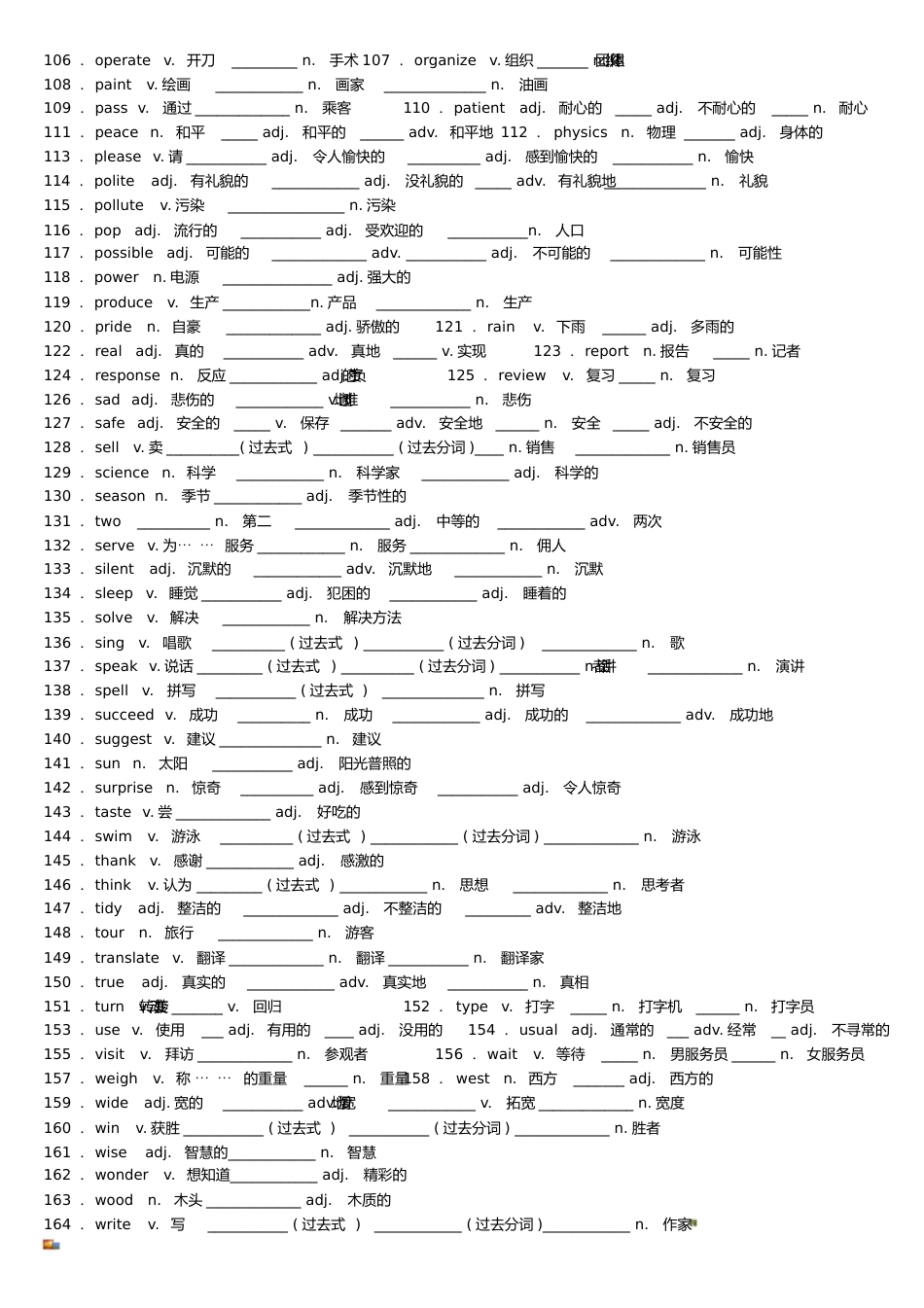 八年级英语下册词性转换总复习试题_第3页