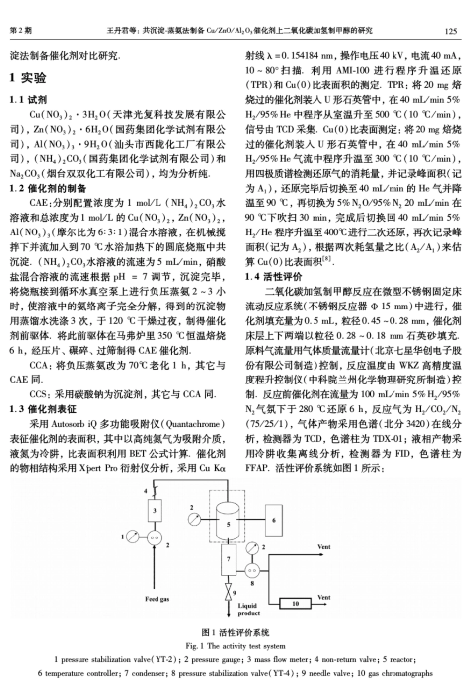 Al2O3催化剂的共沉淀蒸氨法制备及其对二氧化碳加氢制分子催化_第2页