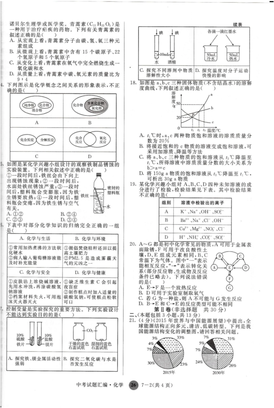 2O泰安市初中化学学业水平考试题_第2页