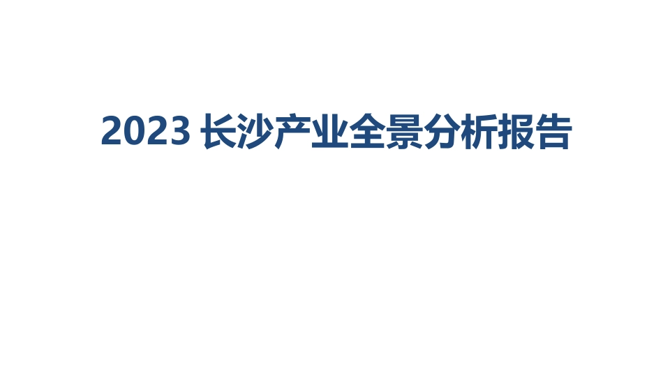 2023长沙产业全景分析报告_第1页