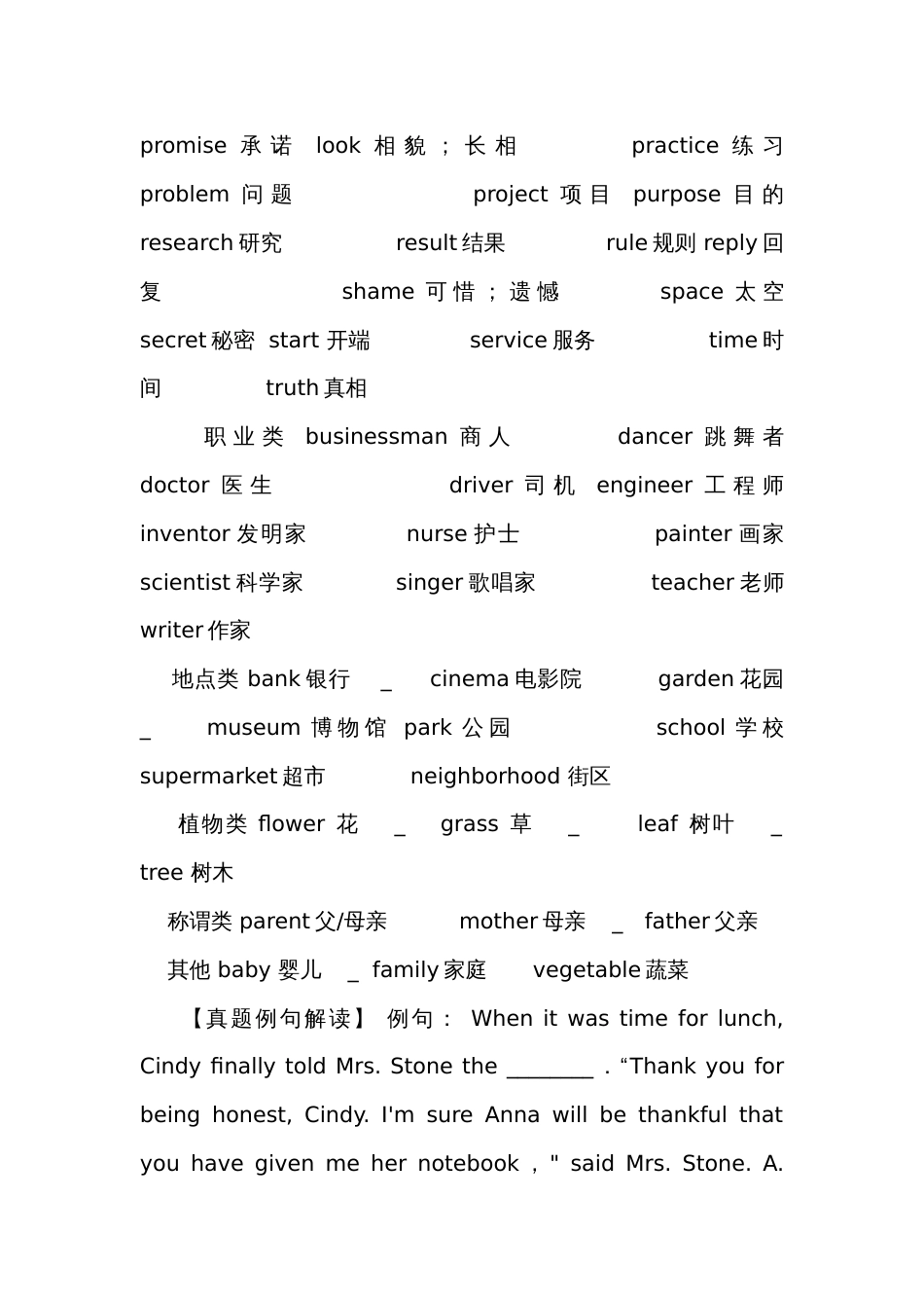 2024年中考英语总复习 语法专题突破 名词 讲义_第3页