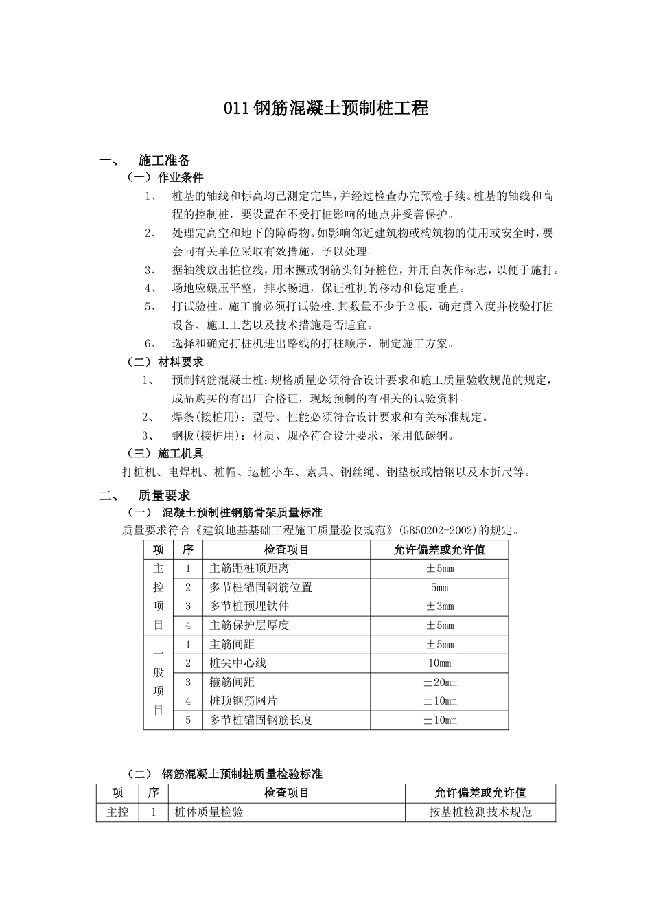 011钢筋混凝土预制桩工程_第1页