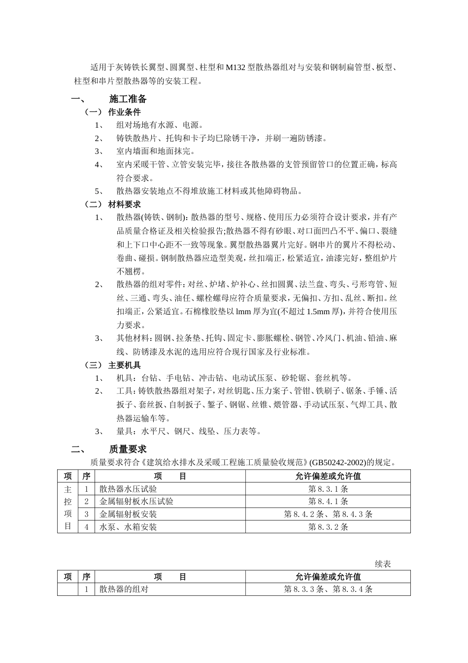 004散热器安装工程_第1页