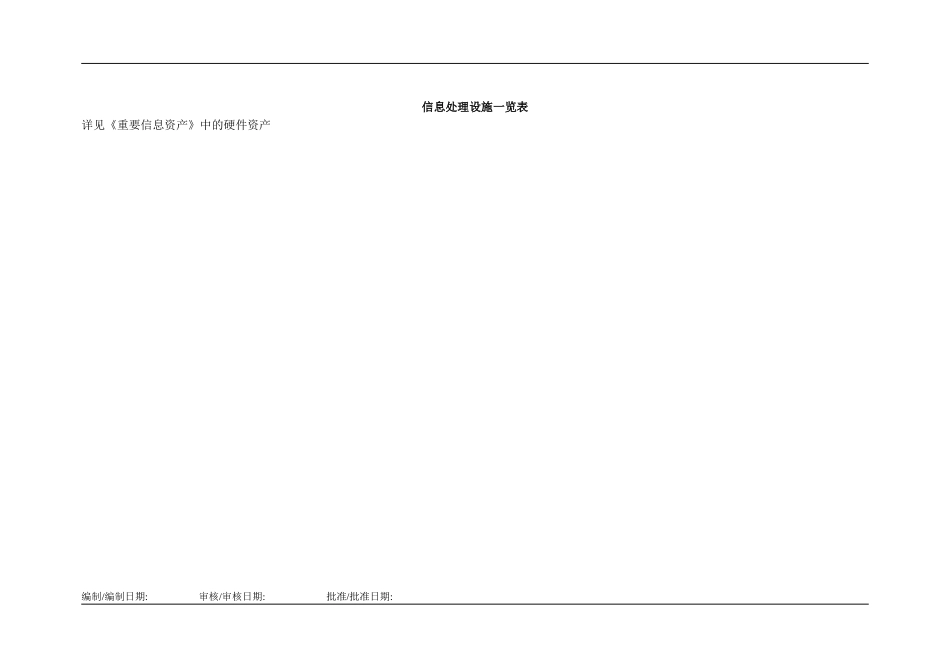 ISO27001体系认证-01信息处理设施一览表_第1页