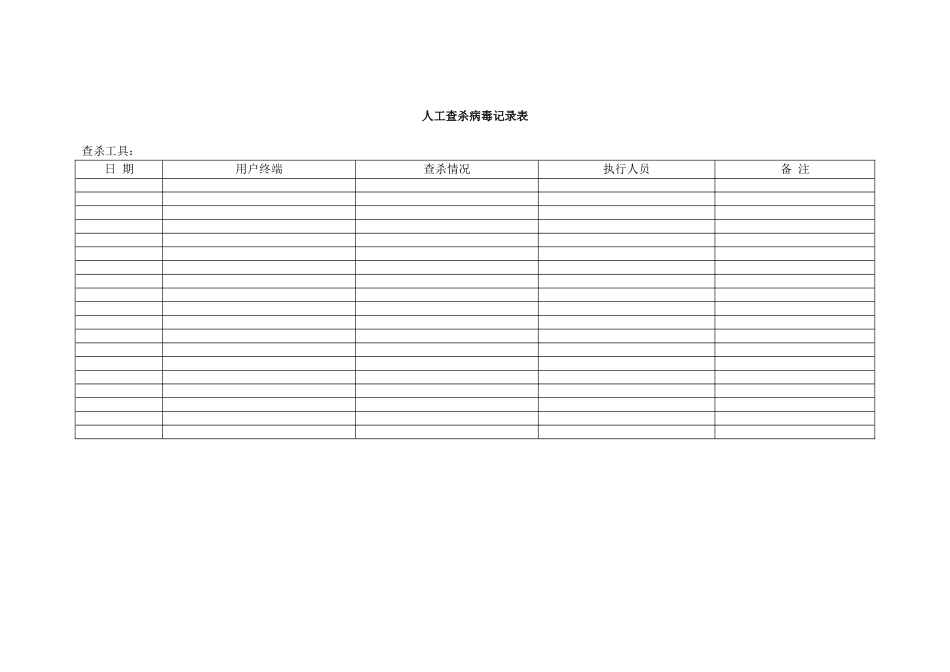 ISO27001体系认证-01人工查杀病毒记录表_第1页