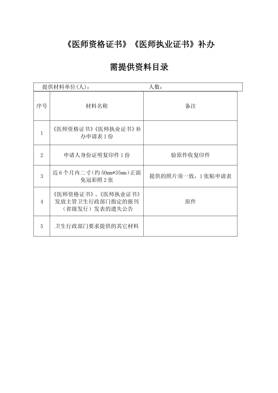 《医师资格证书》、《医师执业证书》补办申请表_第2页