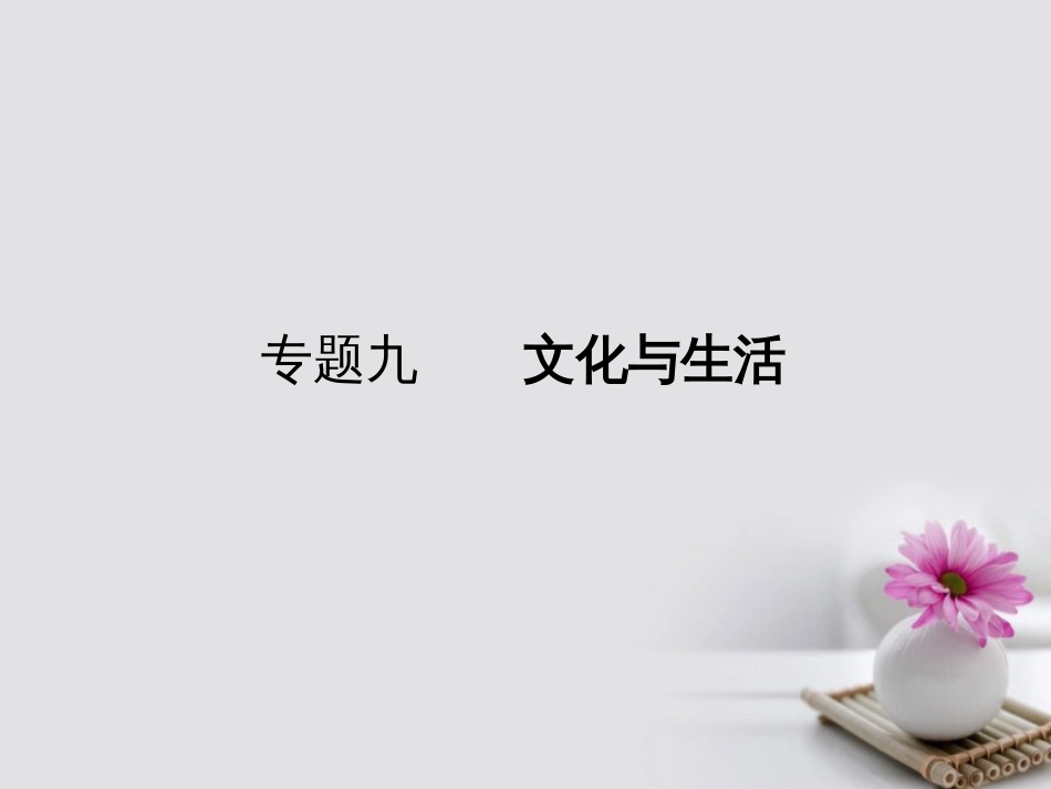 高考政治一轮复习 专题九 文化与生活课件_第1页