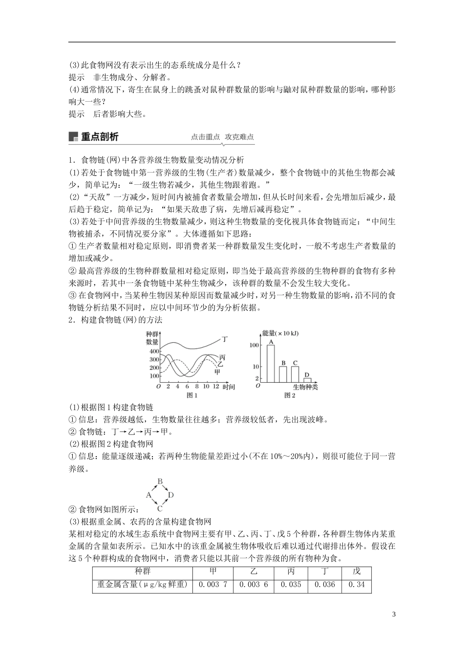 高考生物一轮复习第九单元生物与环境第讲生态系统的结构与能量流动备考一体学案苏教_第3页