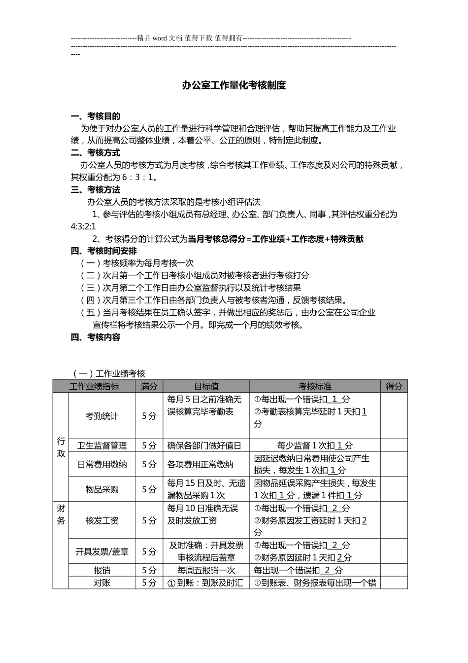 办公室工作量化考核制度[共5页]_第1页