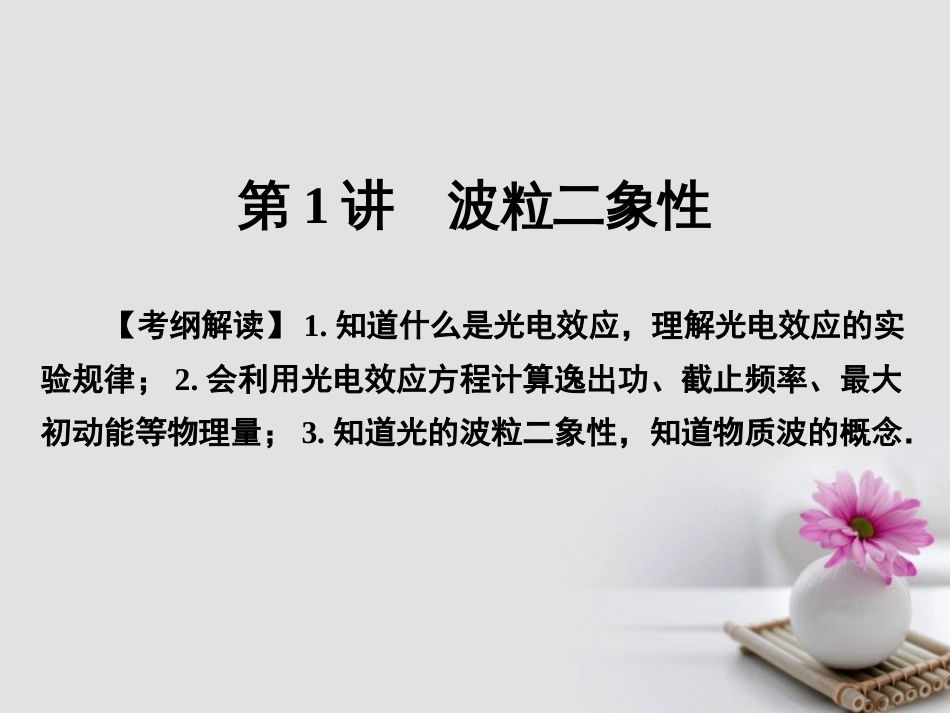 高考物理一轮总复习 专题 原子与原子核 第讲 波粒二象性课件_第3页