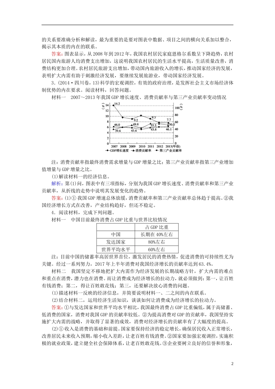 高考政治一轮复习第四单元发展社会主义场经济微专题图表类主观题专项训练课时作业新人教必修_第2页