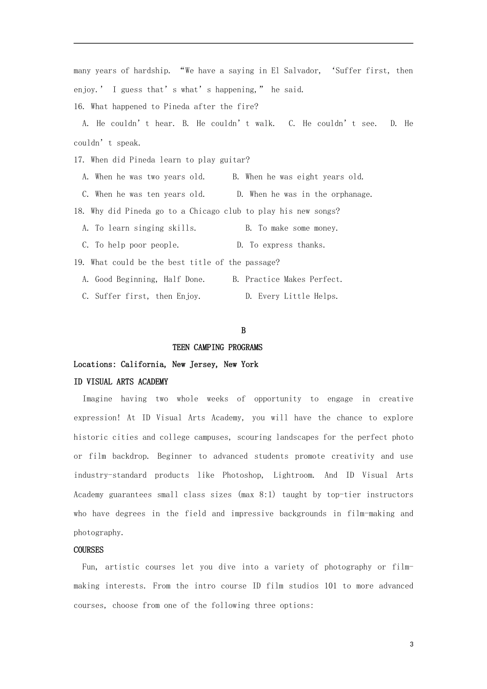 高台 高二英语下学期期中试题_第3页