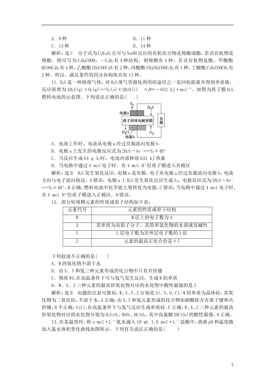 高考化学二轮复习课余加餐增分训练_第2页