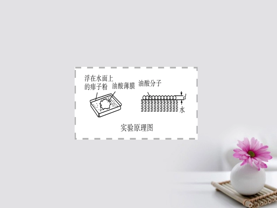 高考物理一轮总复习 热学 实验 用油膜法估测分子的大小课件（选修33）_第2页