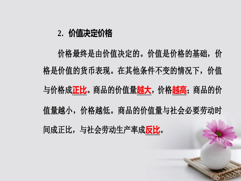 高考政治一轮复习 经济生活 专题一 生活与消费 考点3 价格的决定与变动课件_第3页