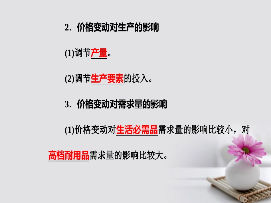 高考政治一轮复习 经济生活 专题一 生活与消费 考点4 价格变动对经济生活的影响课件_第3页