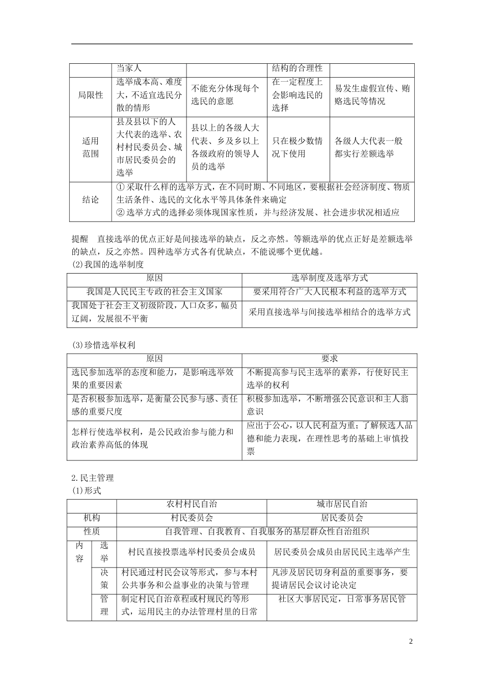 高考政治一轮复习第五单元公民的政治生活我国公民的政治参与讲义新人教必修_第2页