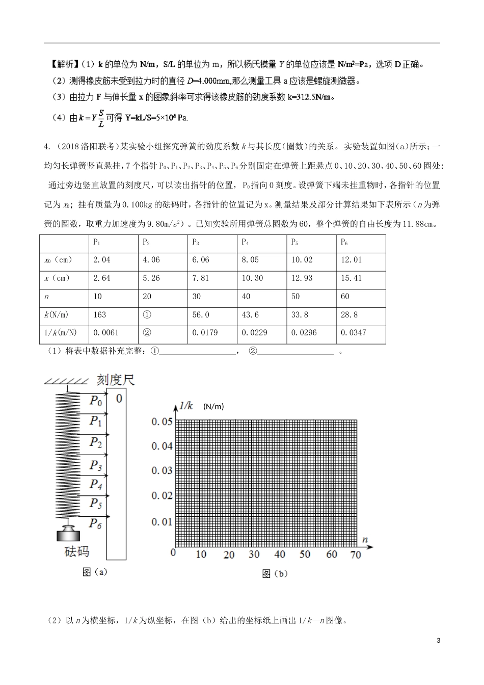 高考物理二轮复习考点千题精练第十二章物理实验专题探究弹簧弹力与弹簧伸长的关系_第3页
