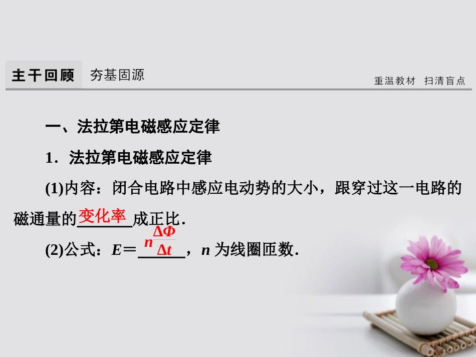 高考物理大一轮复习 第章 电磁感应 第节 法拉第电磁感应定律 自感和涡流课件_第3页