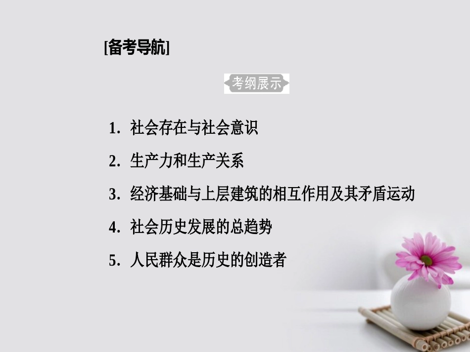 高考政治一轮复习 生活与哲学 专题十六 认识社会与价值选择 考点1 寻觅社会的真谛课件_第2页