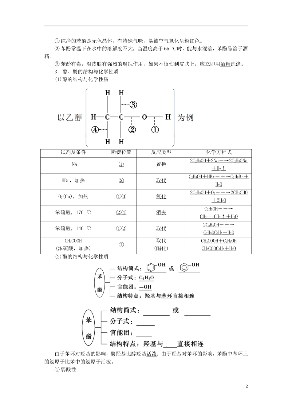 高考化学一轮复习第章有机化学基础第节烃的含氧衍生物学案鲁科_第2页