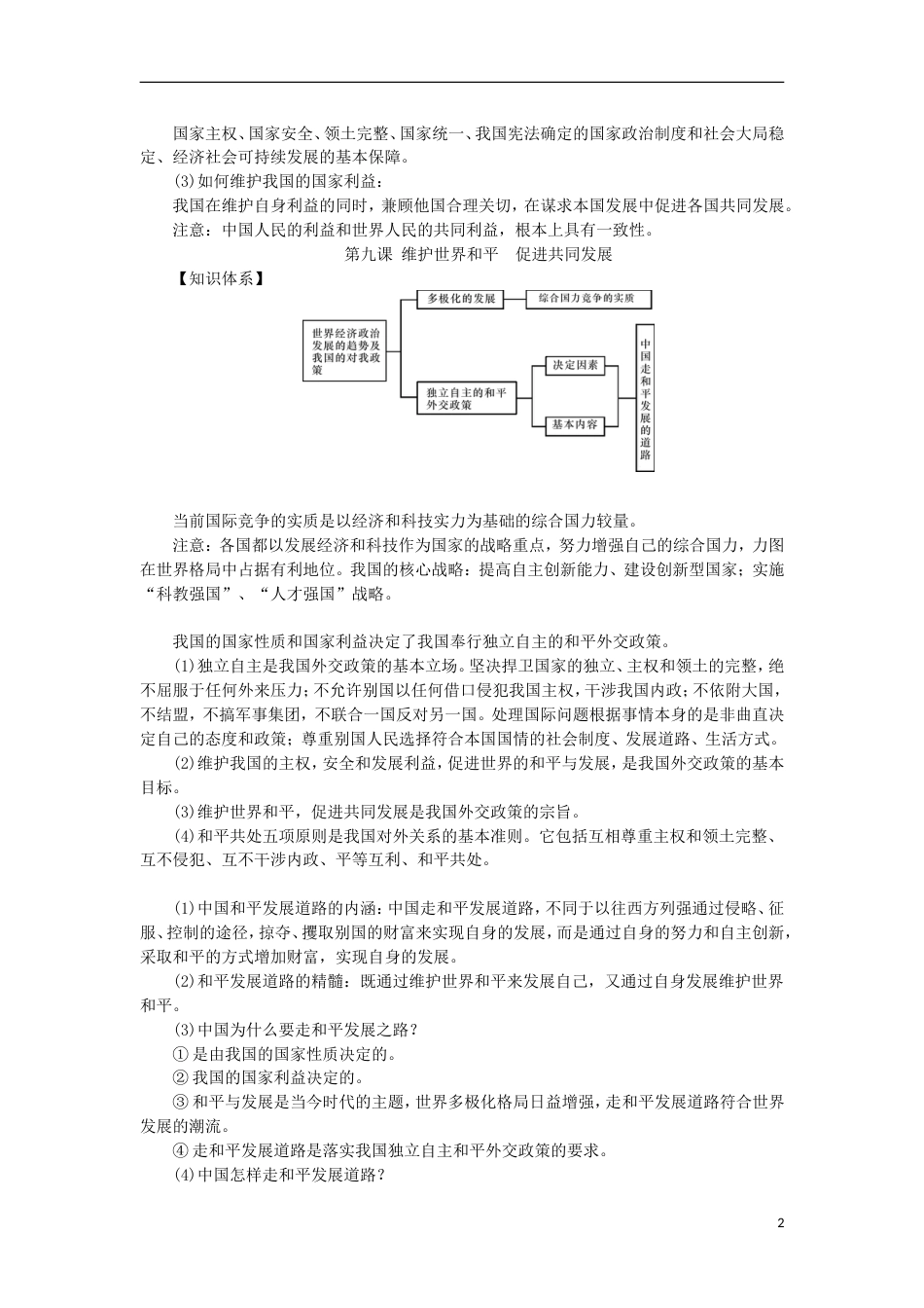 高考政治学业水平测试复习第四单元当代国际社会掌中宝新人教必修_第2页