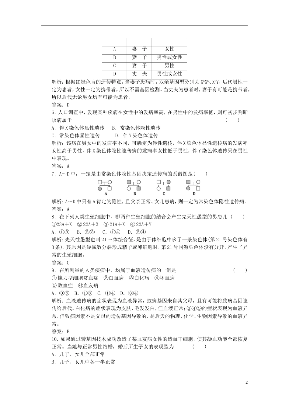 高考生物二轮复习模拟检测试题15_第2页