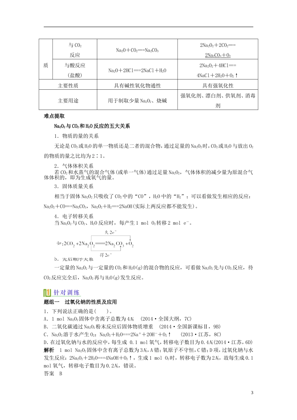 高考化学钠及其化合物复习讲义新人教版必修1_第3页