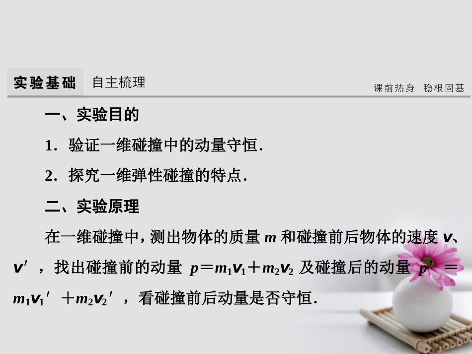 高考物理大一轮复习 第6章 碰撞 动量守恒定律 实验 验证动量守恒定律课件_第3页