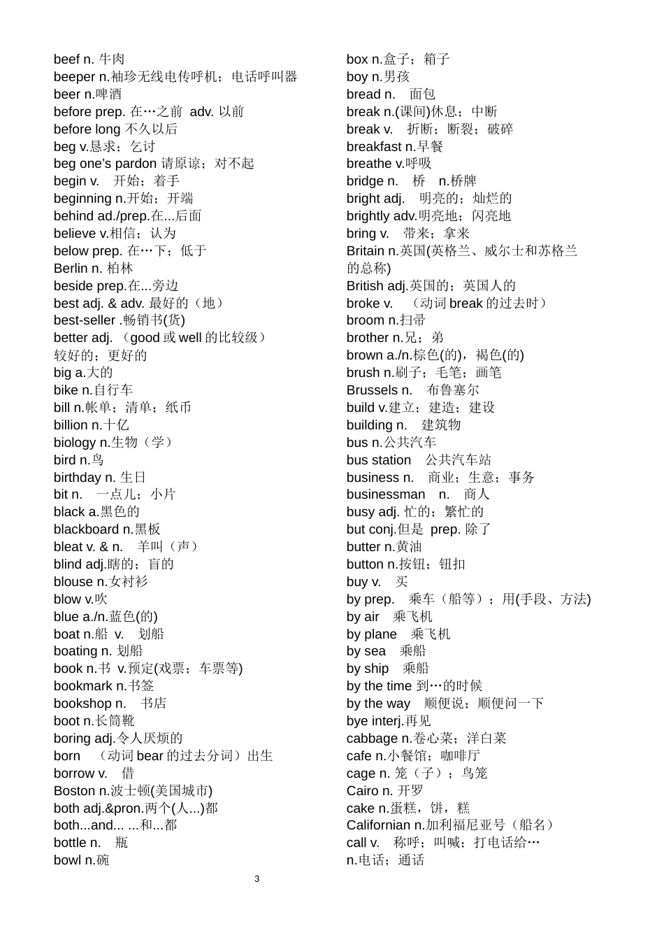 初中英语单词大全[共23页]_第3页