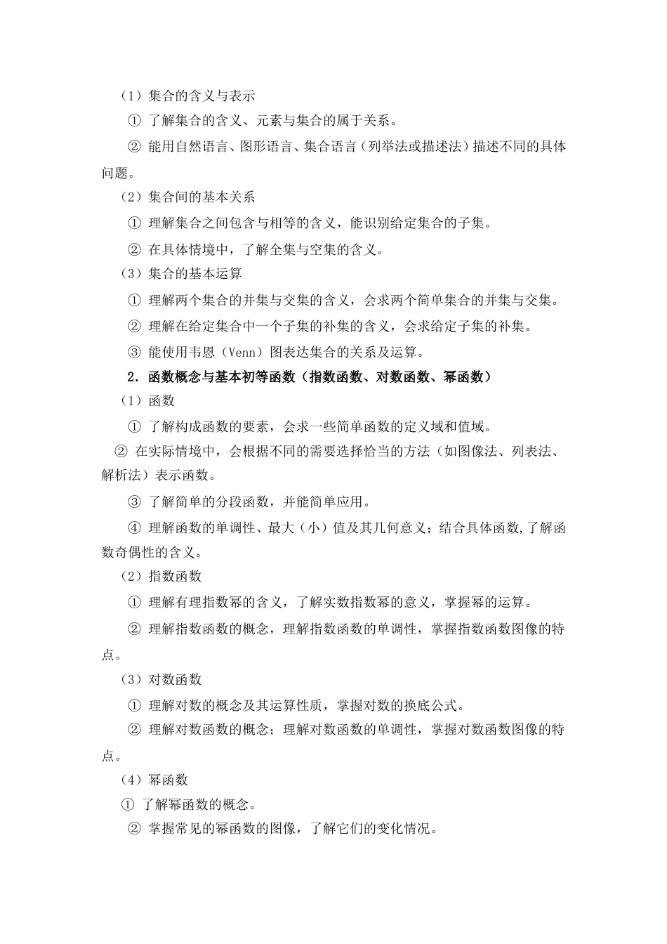 高等职业院校单独招生考试数学考试大纲_第2页