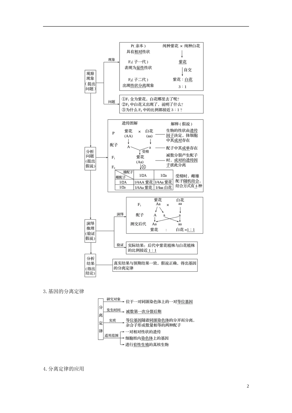 高考生物一轮复习第五单元遗传的基本规律和人类遗传病第讲基因的分离定律备考一体学案苏教_第2页