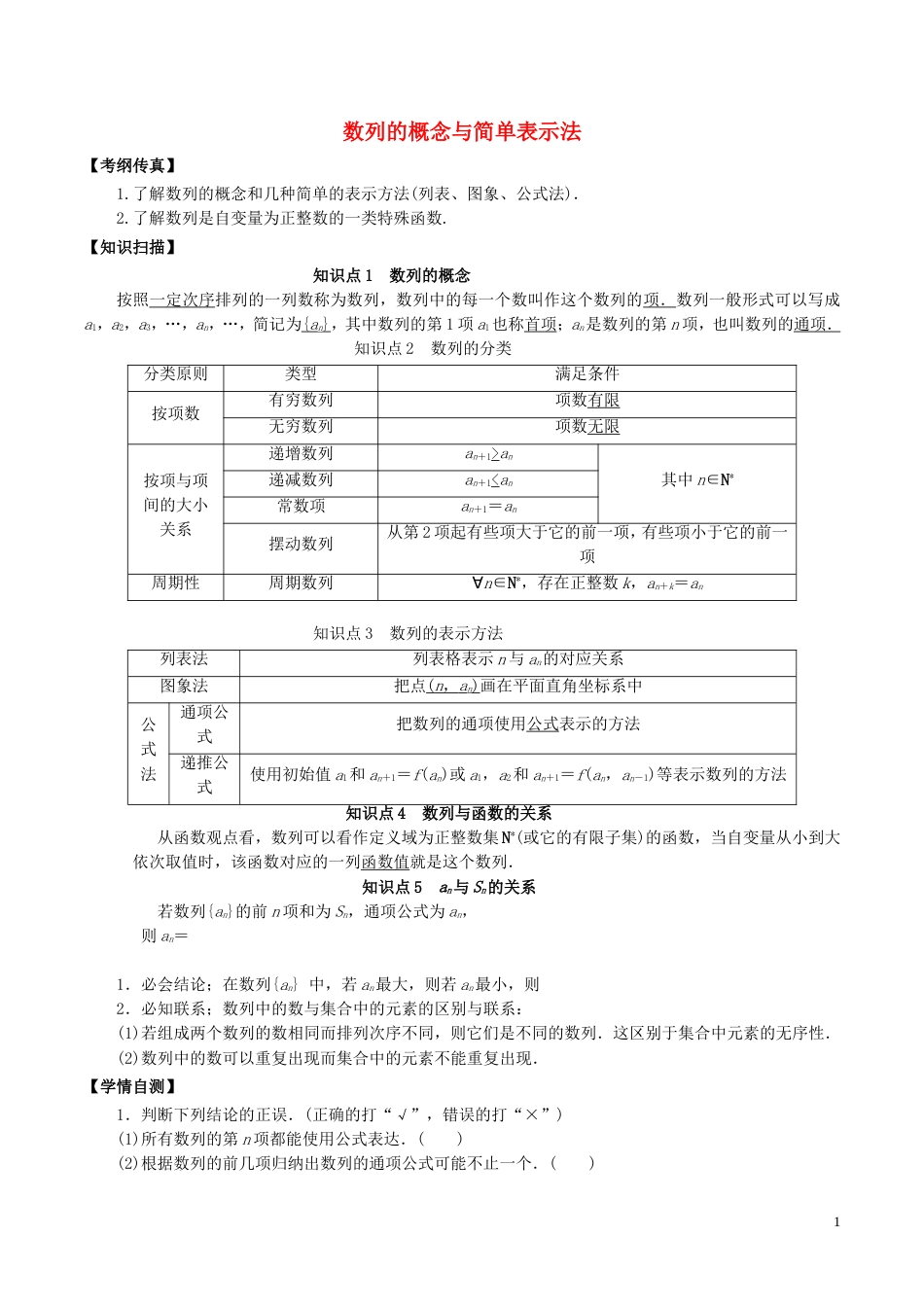 高考数学一轮复习第五章数列5.1数列的概念与简单表示法学案含解析_第1页