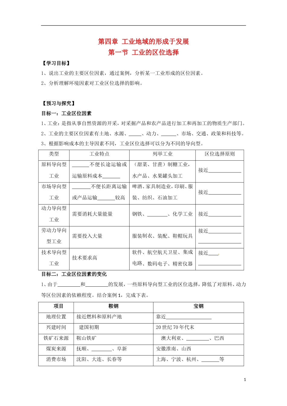 高明高中地理第四章地表形态的塑造工业的位选择学案新人教必修_第1页