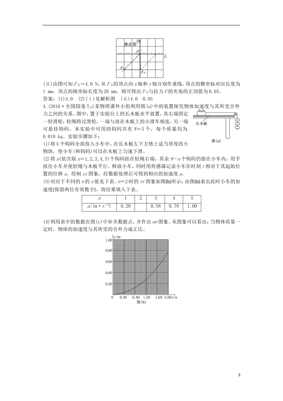 高考物理二轮复习专题一力与运动五聚焦实验题考法力与运动讲义_第3页