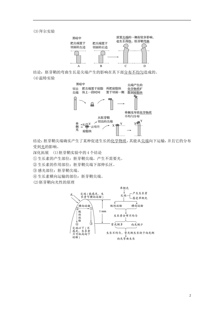 高考生物一轮复习第八单元生物个体的稳态第讲植物生命活动的调节备考一体学案苏教_第2页