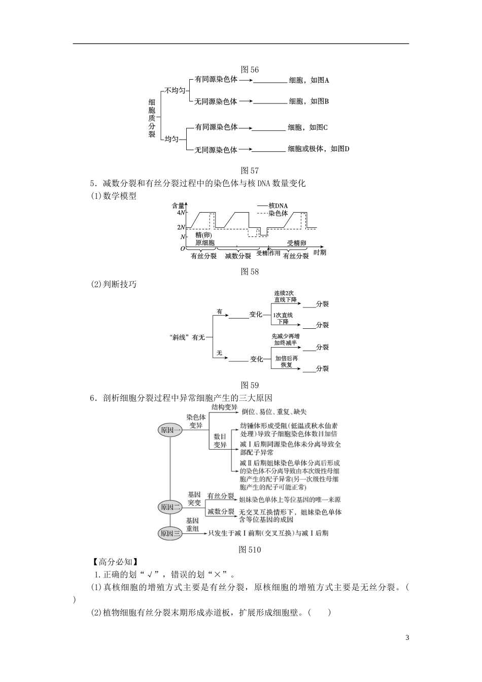 高考生物二轮复习专题细胞的增殖分化衰老凋亡和癌变导学案_第3页