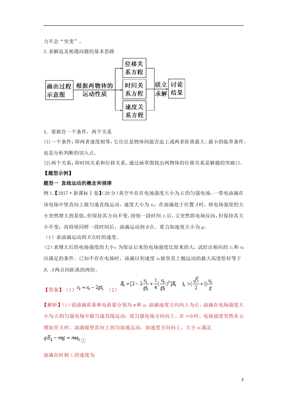 高考物理专题直线运动规律及牛顿运动定律的应用教学案_第2页