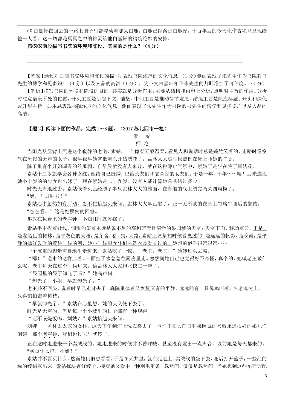 高考语文一轮复习小说阅读题型拆解四鉴赏小说的环境描写_第3页