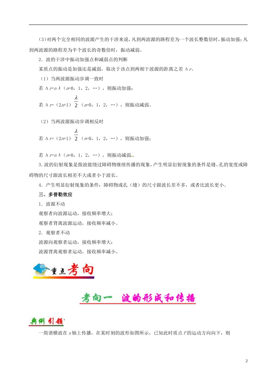 高考物理考点一遍过专题机械波_第2页