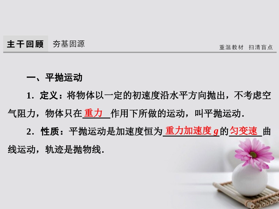 高考物理大一轮复习 第4章 曲线运动 万有引力与航天 第节 抛体运动课件_第3页