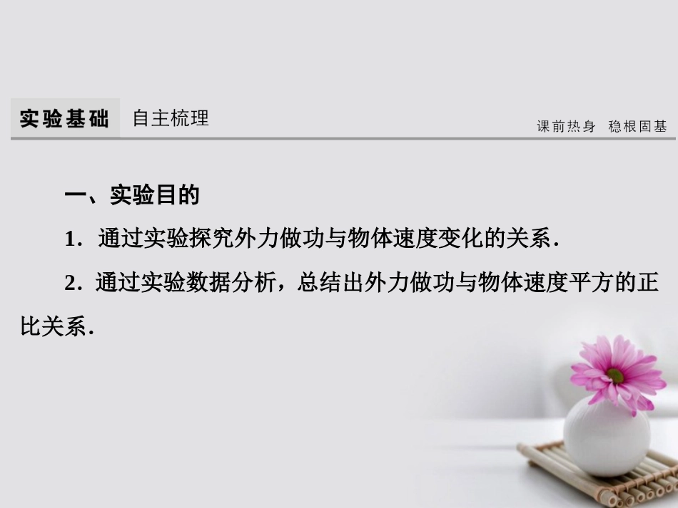 高考物理大一轮复习 第5章 机械能 实验5 探究动能定理课件_第3页