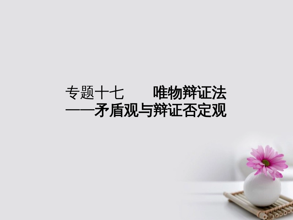 高考政治一轮复习 专题十七 唯物辩证法矛盾观与辩证否定观课件_第1页