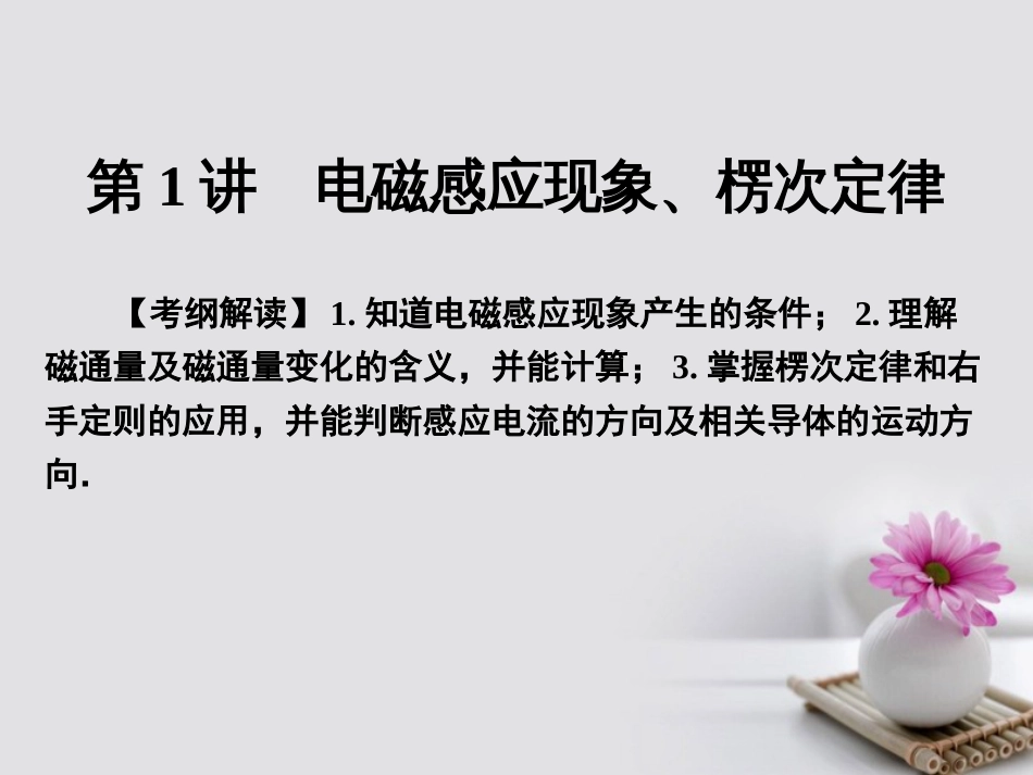 高考物理一轮总复习 专题 电磁感应 第讲 电磁感应现象、楞次定律课件_第3页