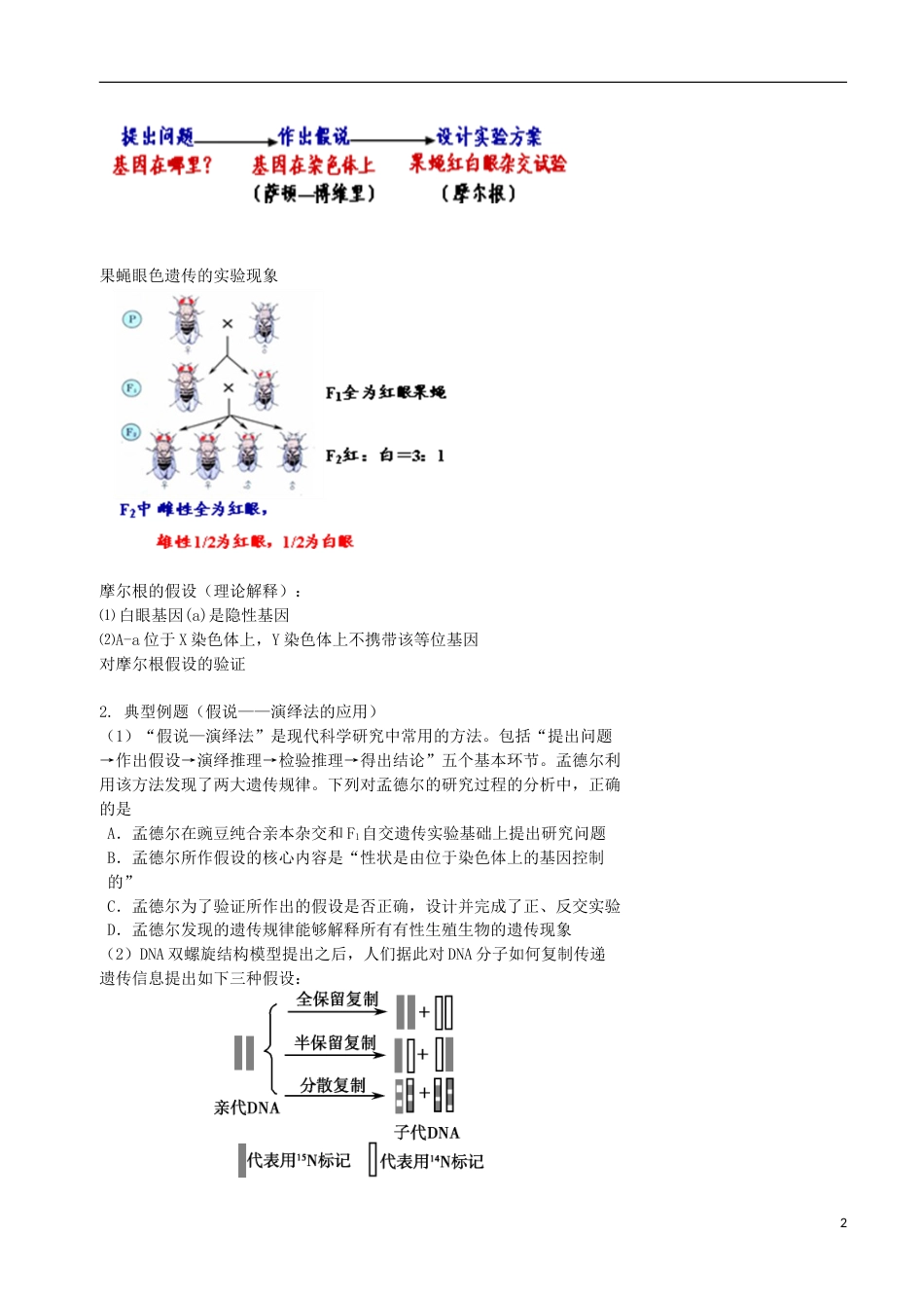 高考生物总复习生物学中的科学研究思想和一般研究方法生物学科学研究方法专题学案_第2页