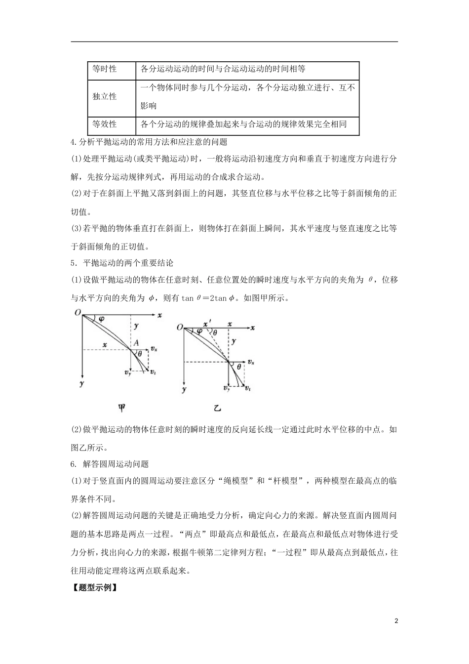 高考物理专题力与曲线运动教学案_第2页