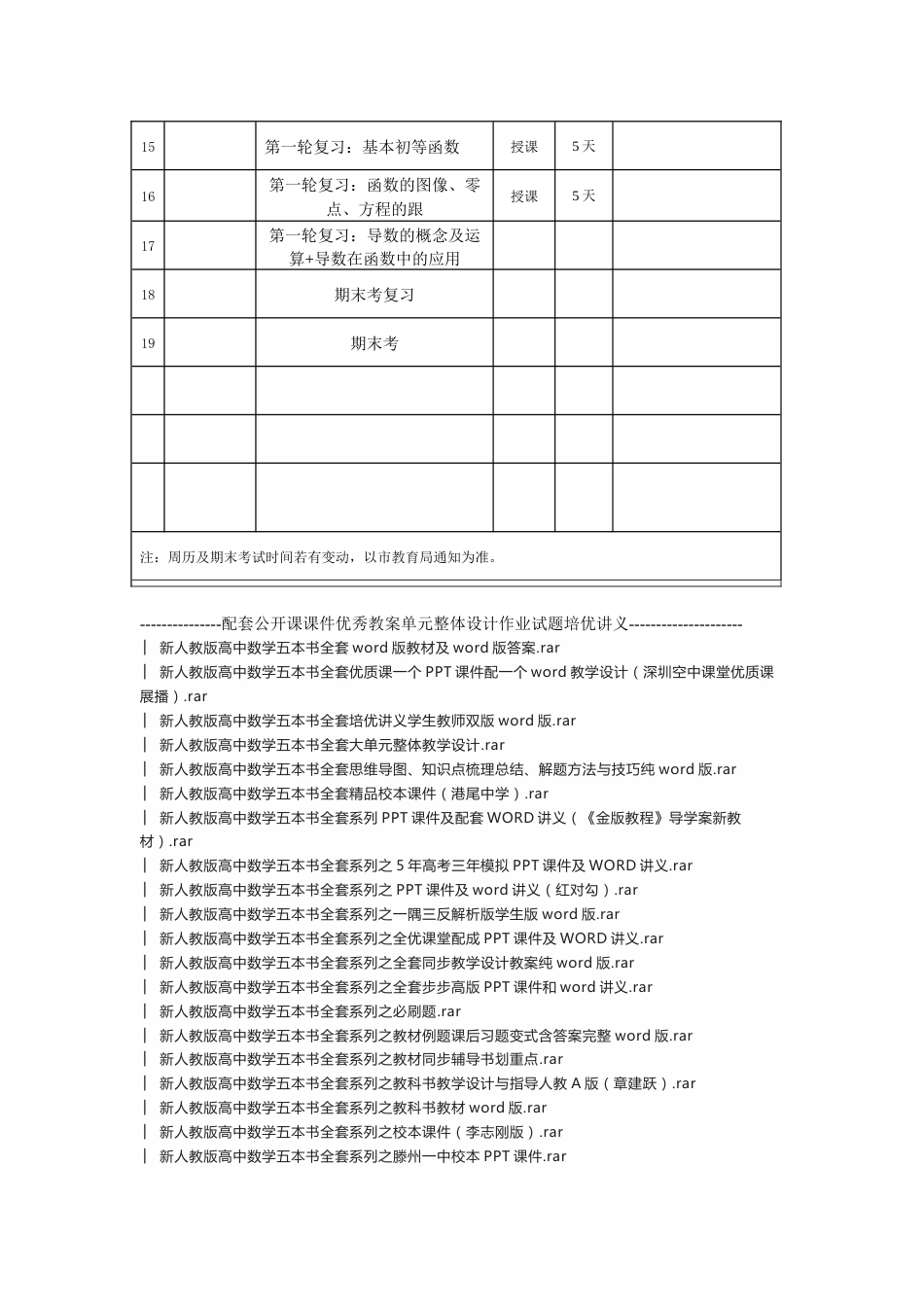 高二下学期数学教学进度安排及配套同步资源大全含公开课课件优秀教案单元整体设计培优讲义共120套_第2页