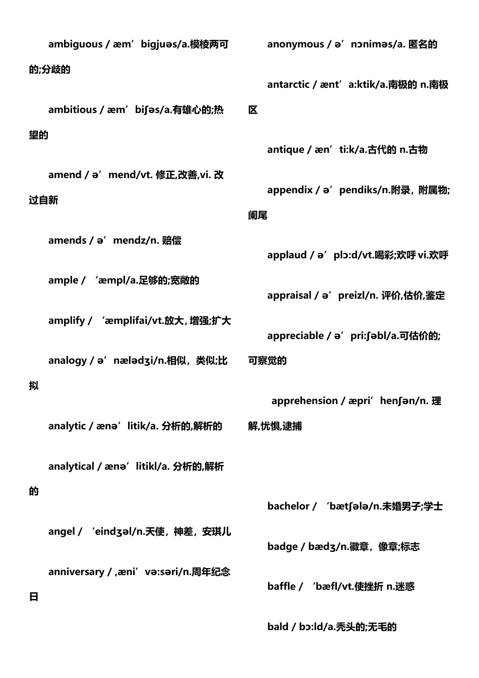 大学英语6级核心词汇[共43页]_第3页